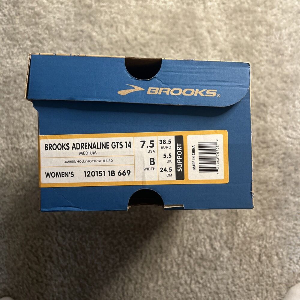 Brooks Adrenaline GTS 14 Women's Run/Walk Shoes Size 7.5 B New w/Box Ombre Blue - Picture 8 of 8